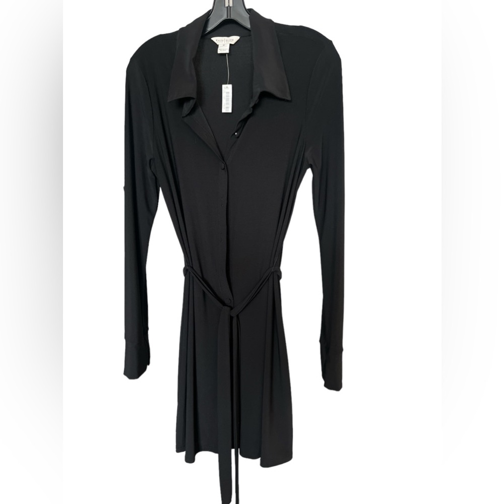 White House Black Market NEW Black Shirt Dress Medium Size